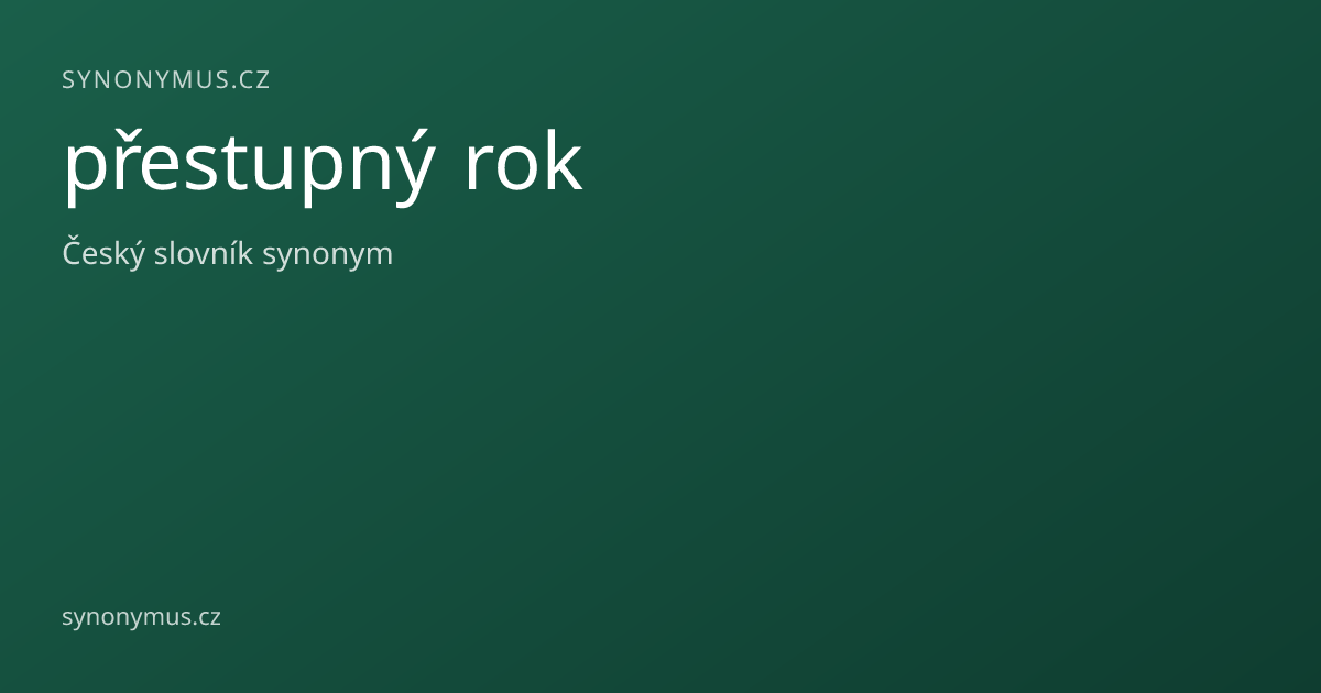 Náhled odkazu: přestupný rok