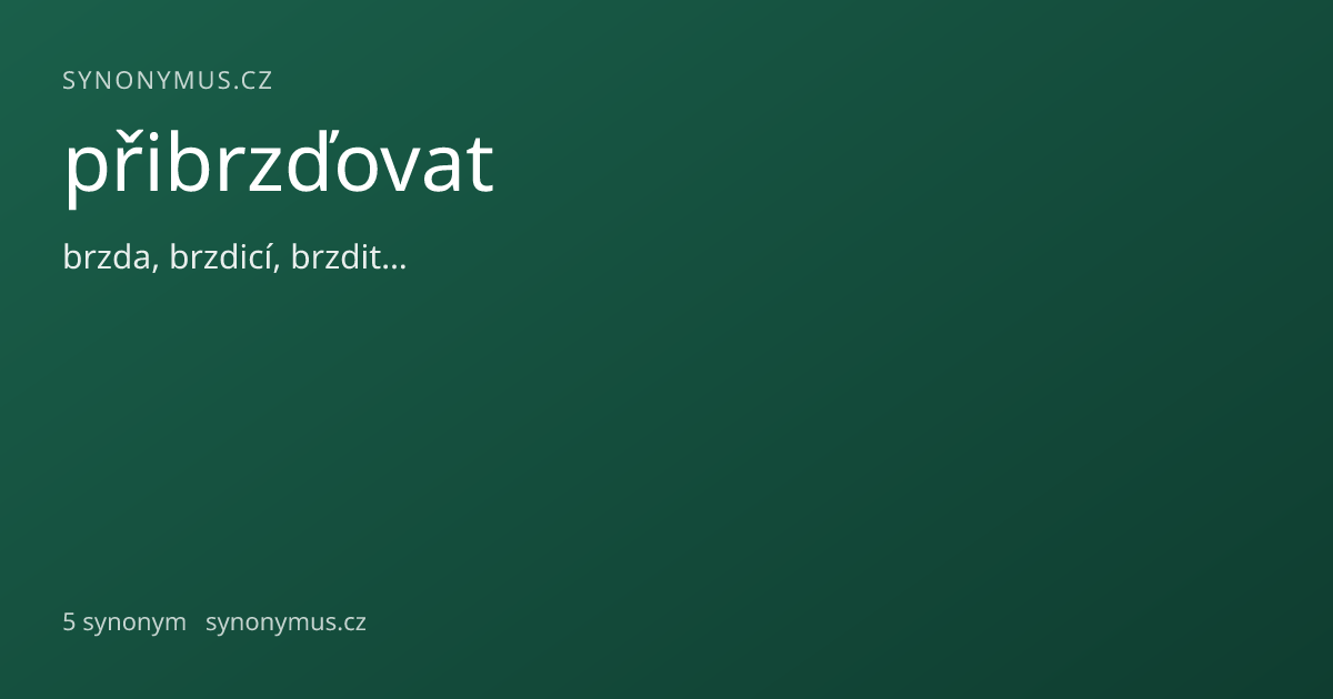 Náhled odkazu: přibrzďovat