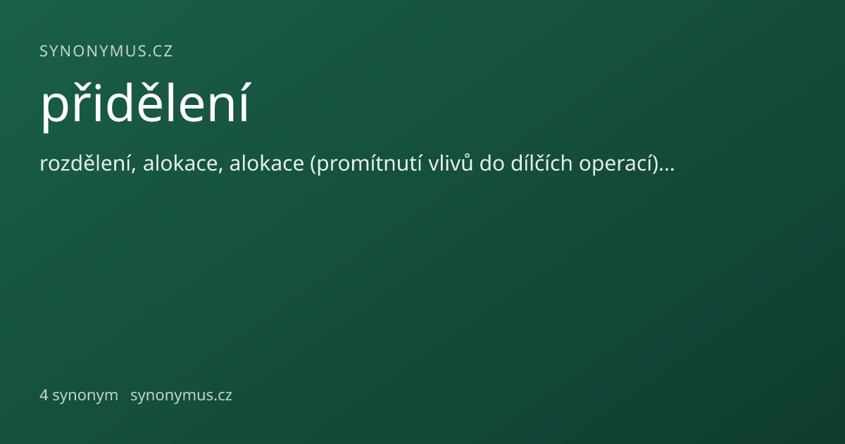 Náhled odkazu: přidělení
