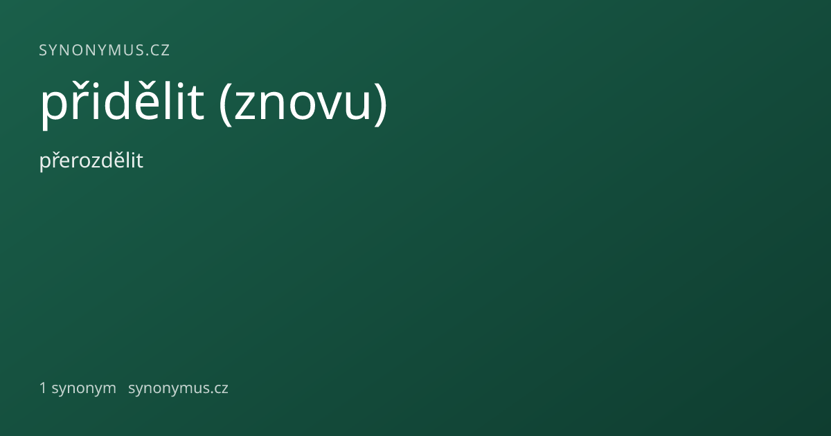 Náhled odkazu: přidělit (znovu)