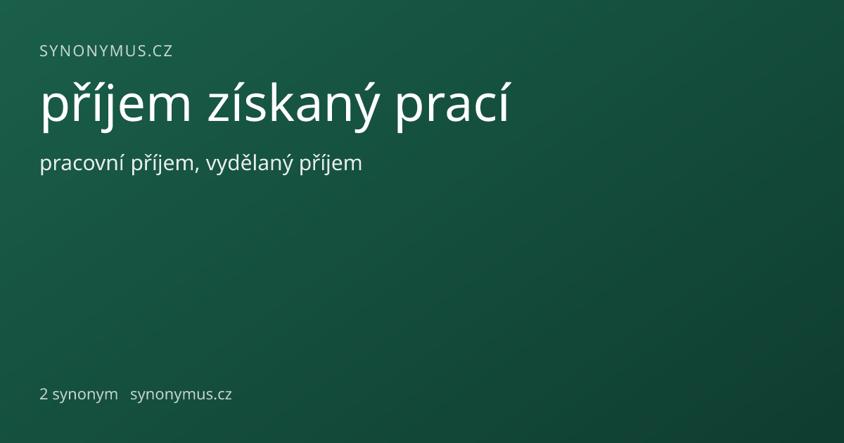 Náhled odkazu: příjem získaný prací