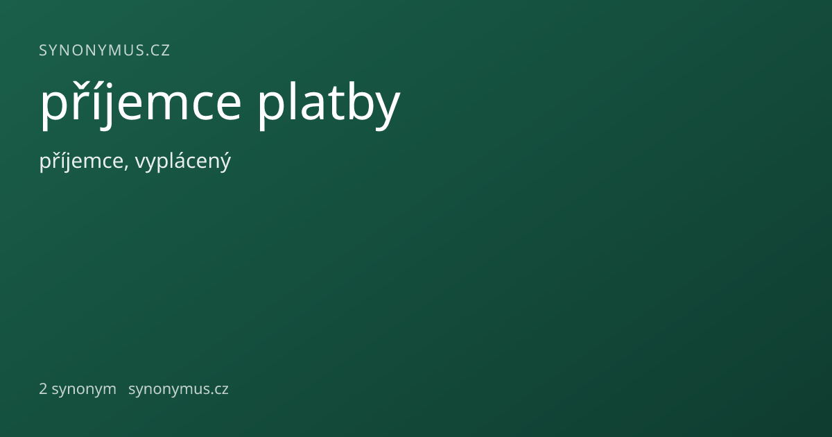 Náhled odkazu: příjemce platby