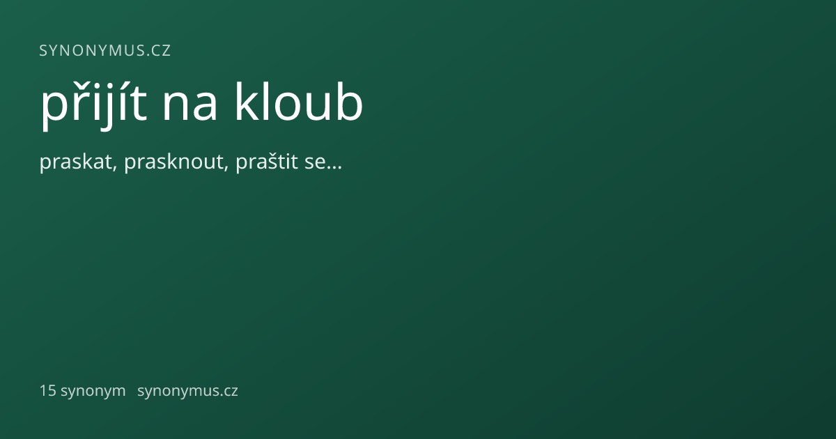 Náhled odkazu: přijít na kloub