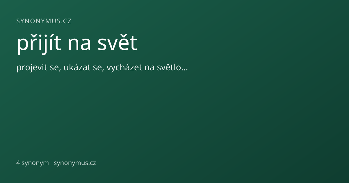 Náhled odkazu: přijít na svět