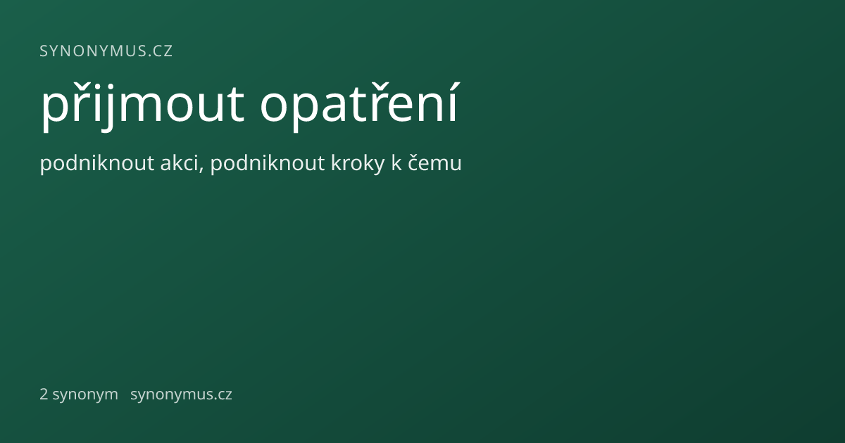 Náhled odkazu: přijmout opatření