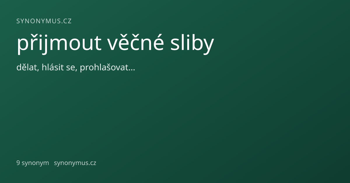 Náhled odkazu: přijmout věčné sliby