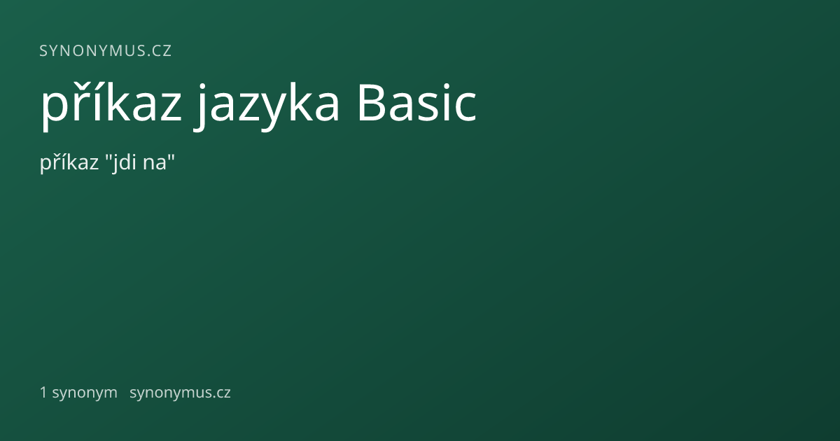 Náhled odkazu: příkaz jazyka Basic
