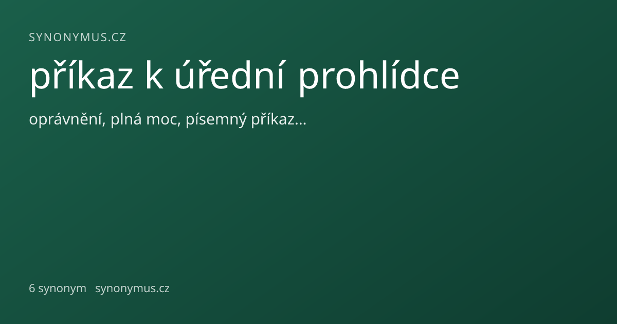 Náhled odkazu: příkaz k úřední prohlídce