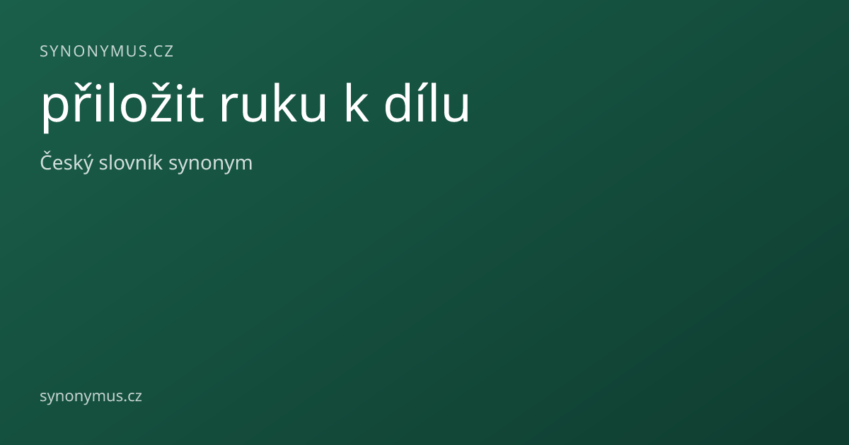 Náhled odkazu: přiložit ruku k dílu