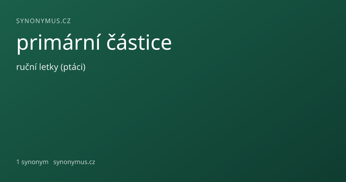 Náhled odkazu: primární částice