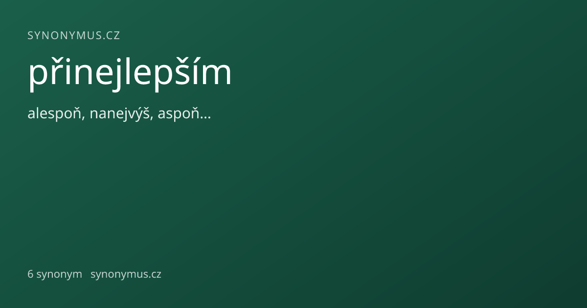 Náhled odkazu: přinejlepším