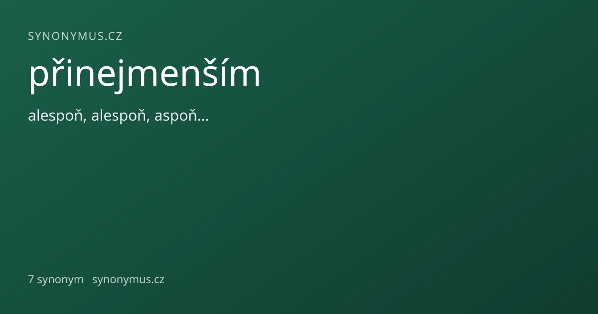 Náhled odkazu: přinejmenším