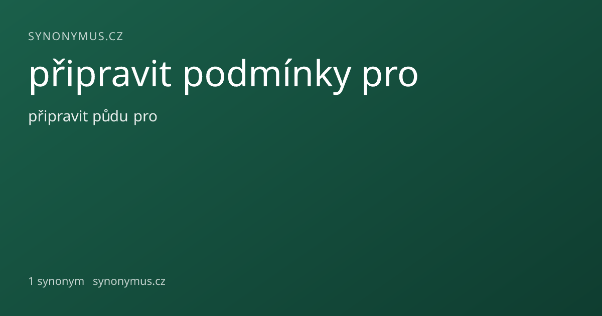 Náhled odkazu: připravit podmínky pro