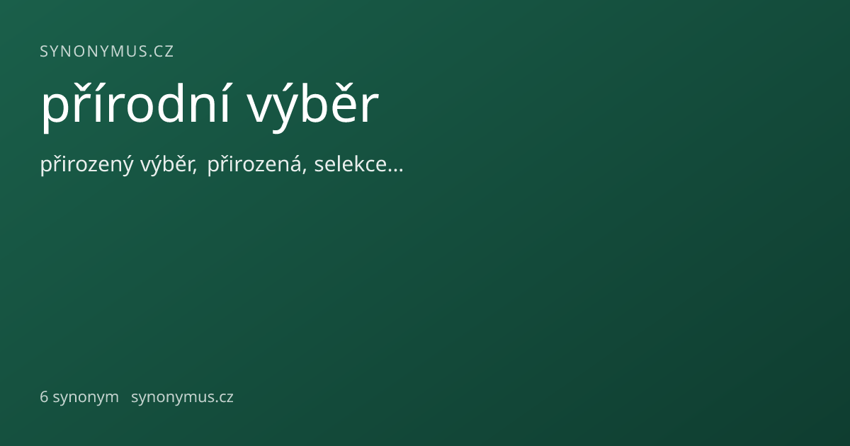 Náhled odkazu: přírodní výběr