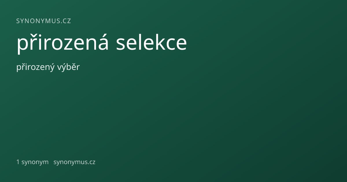 Náhled odkazu: přirozená selekce