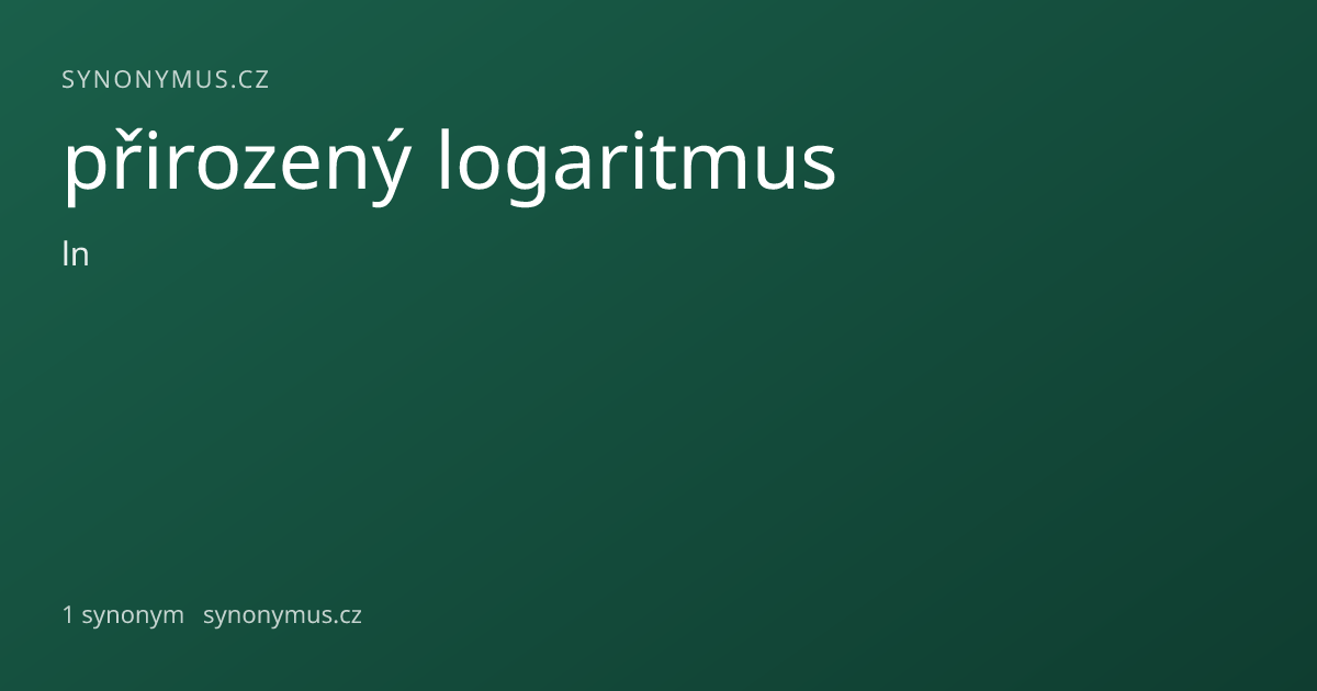 Náhled odkazu: přirozený logaritmus