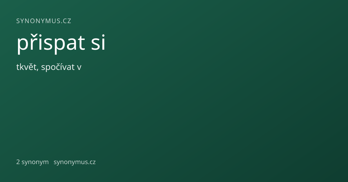 Náhled odkazu: přispat si