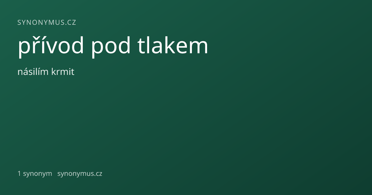 Náhled odkazu: přívod pod tlakem