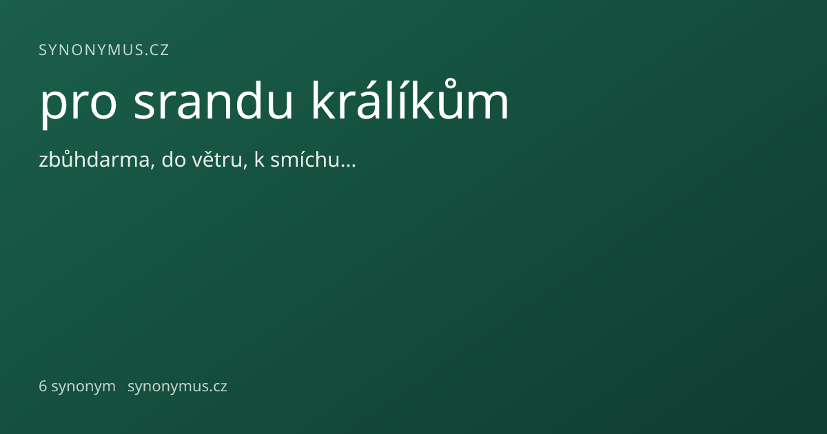 Náhled odkazu: pro srandu králíkům