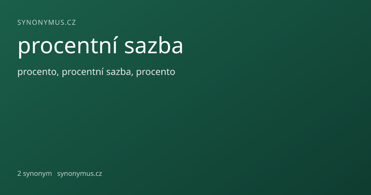 Náhled odkazu: procentní sazba