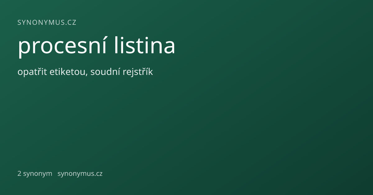 Náhled odkazu: procesní listina