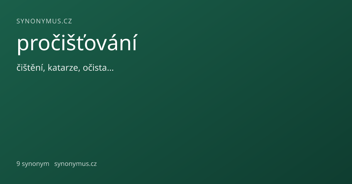 Náhled odkazu: pročišťování