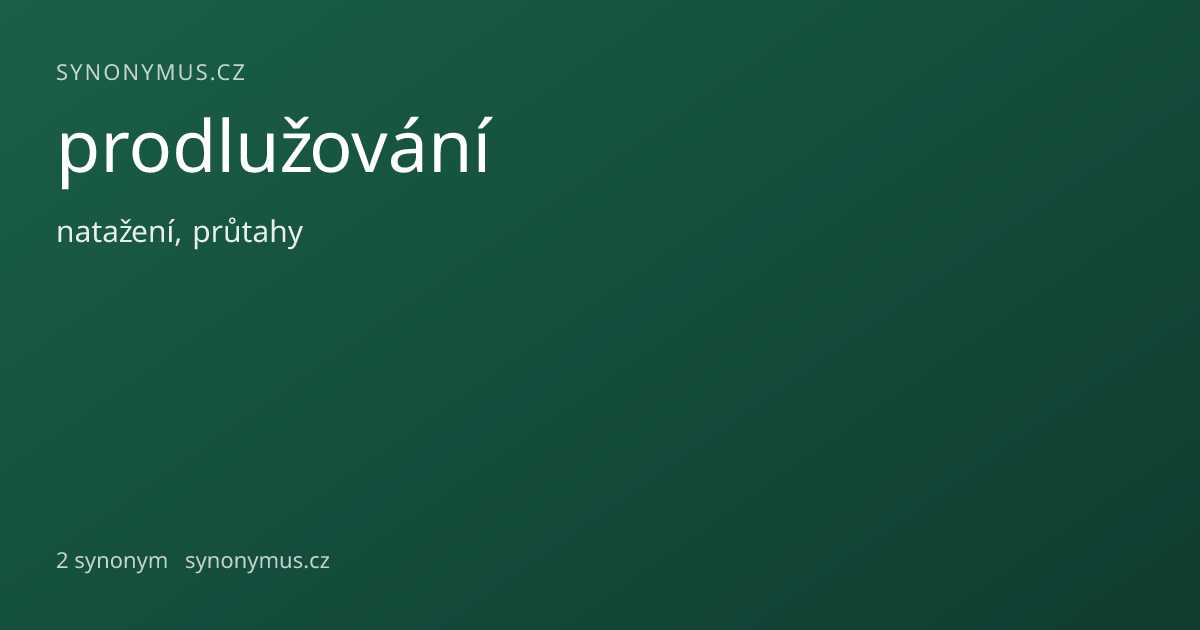 Náhled odkazu: prodlužování