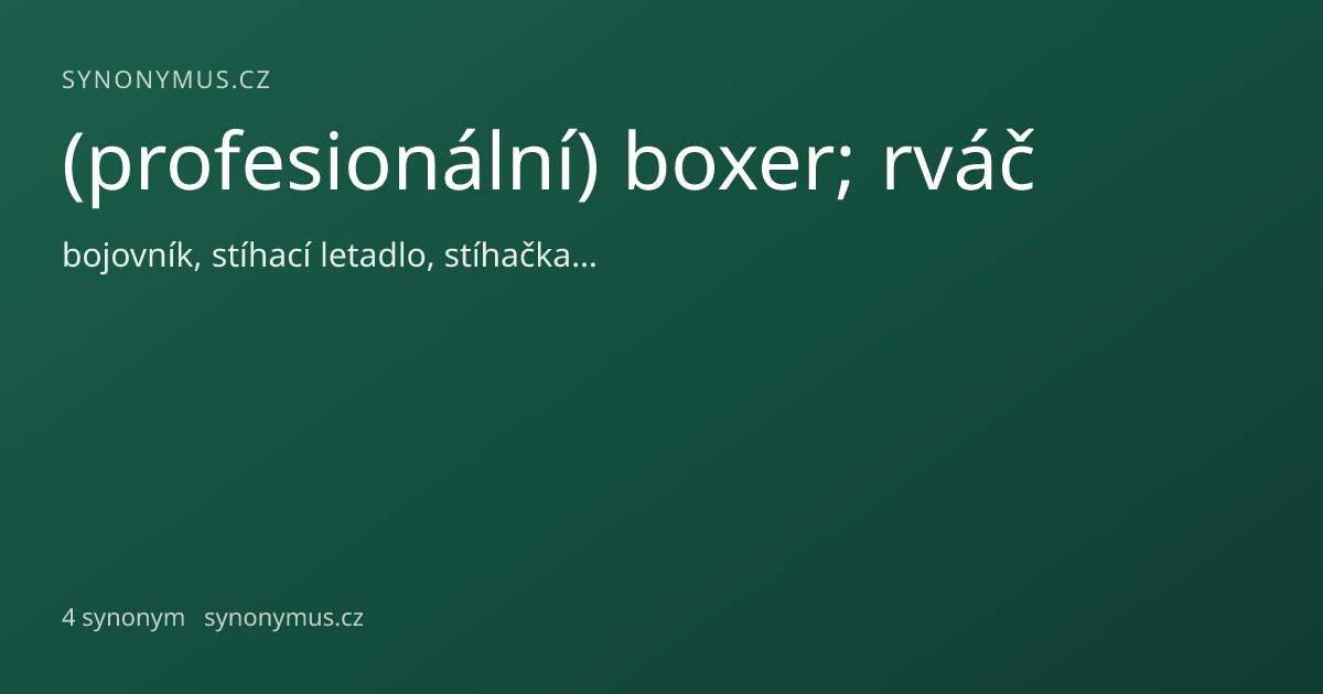 Náhled odkazu: (profesionální) boxer; rváč