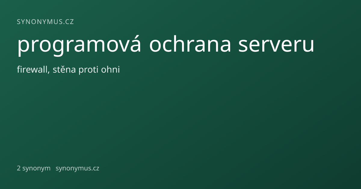 Náhled odkazu: programová ochrana serveru