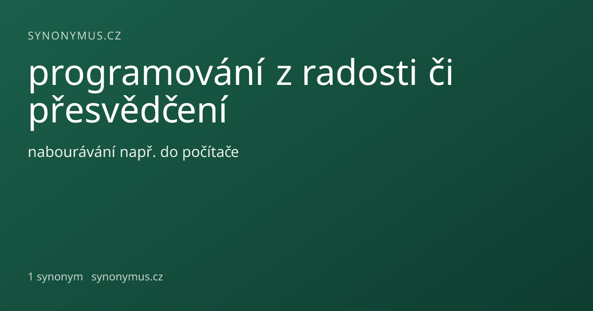 Náhled odkazu: programování z radosti či přesvědčení