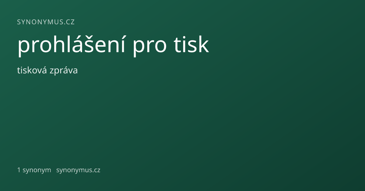 Náhled odkazu: prohlášení pro tisk