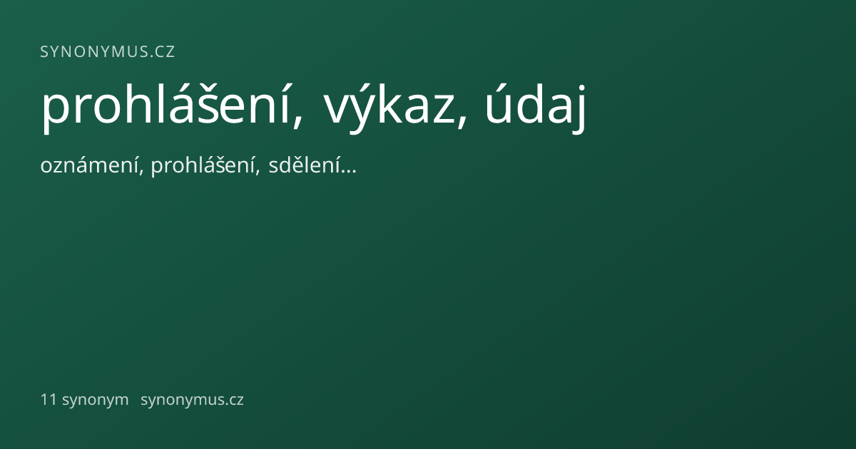 Náhled odkazu: prohlášení, výkaz, údaj