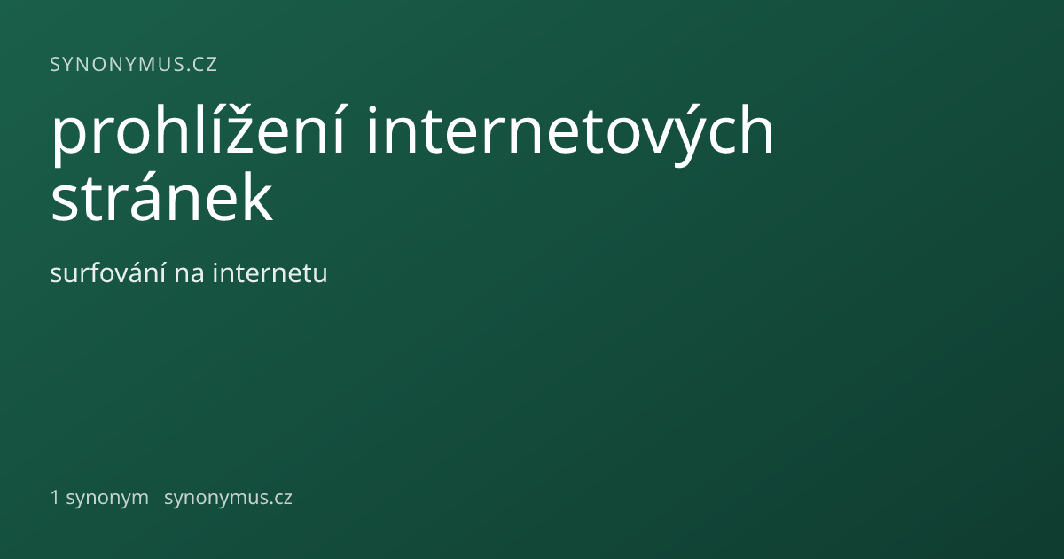 Náhled odkazu: prohlížení internetových stránek