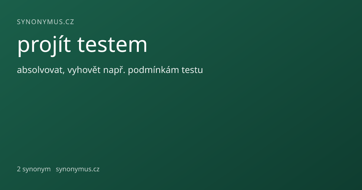 Náhled odkazu: projít testem
