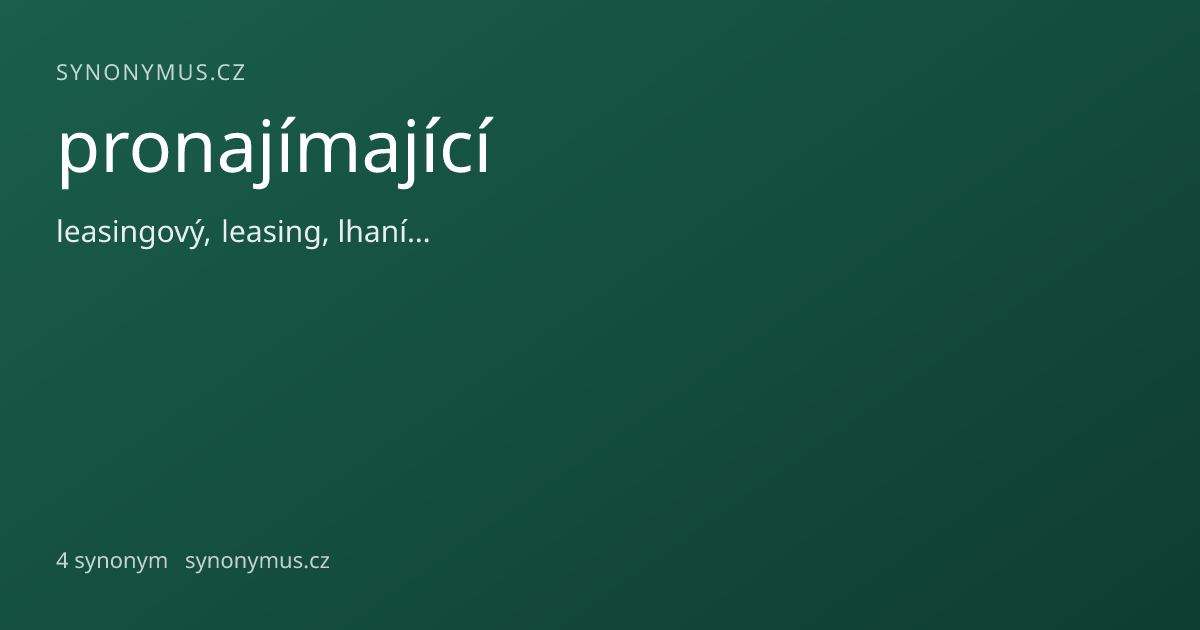 Náhled odkazu: pronajímající