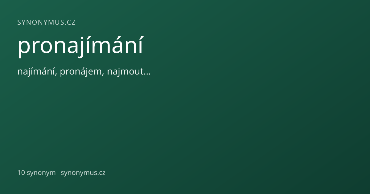Náhled odkazu: pronajímání