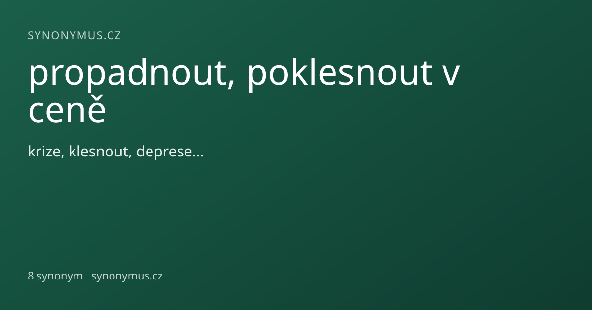 Náhled odkazu: propadnout, poklesnout v ceně