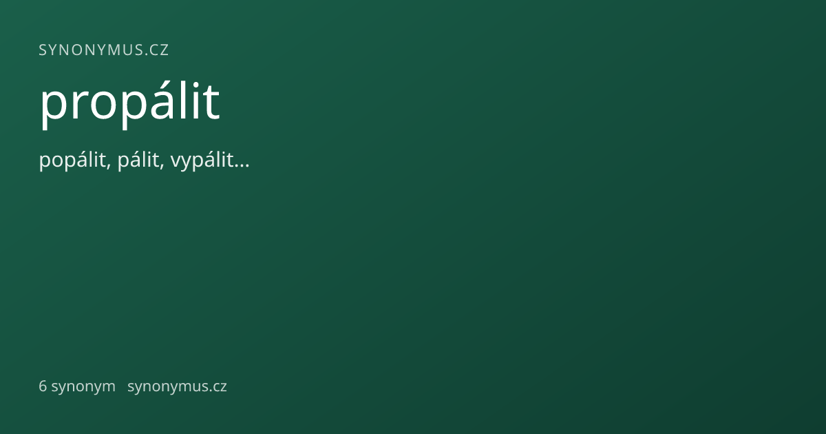 Náhled odkazu: propálit