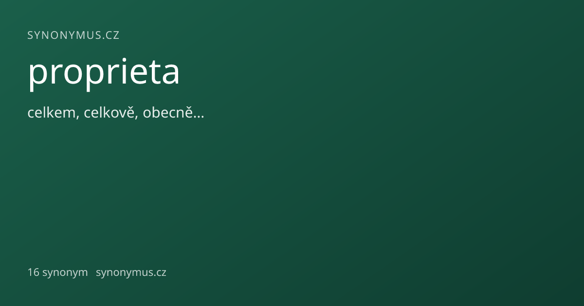 Náhled odkazu: proprieta