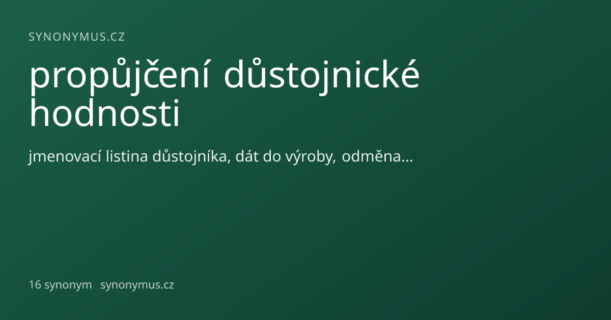 Náhled odkazu: propůjčení důstojnické hodnosti