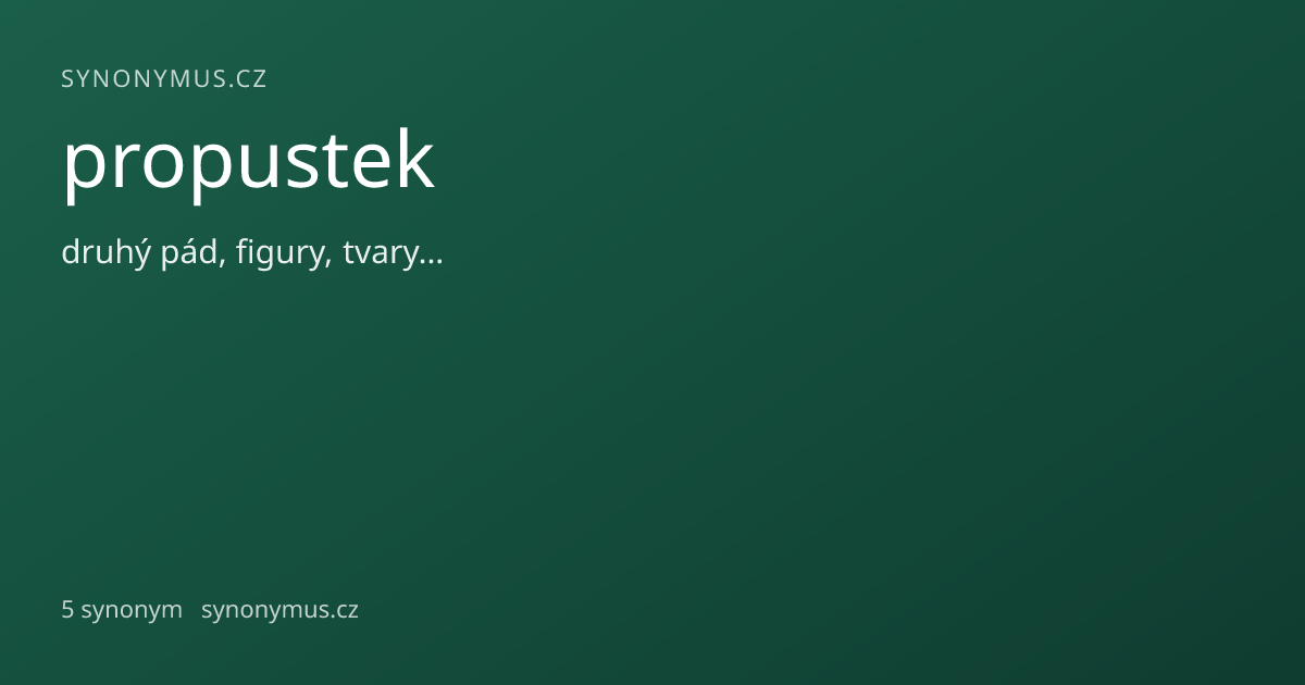 Náhled odkazu: propustek