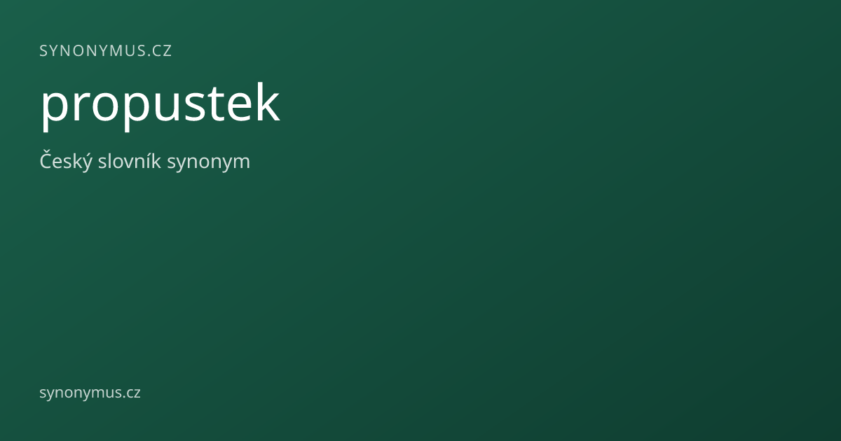 Náhled odkazu: propustek