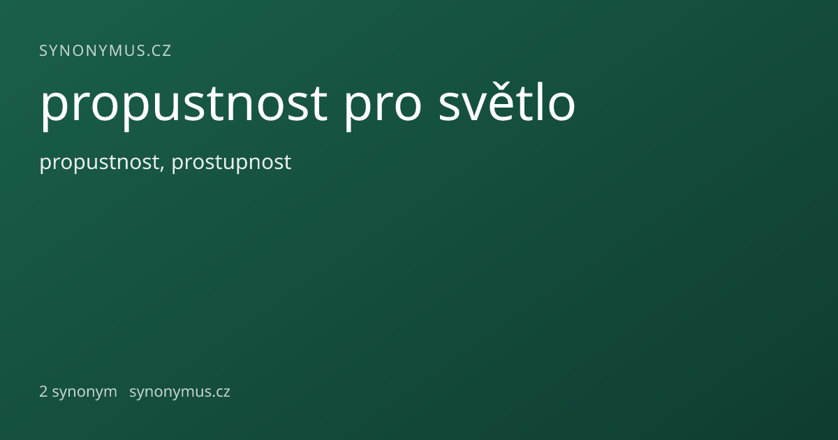 Náhled odkazu: propustnost pro světlo