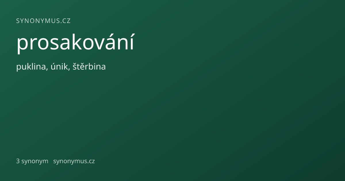 Náhled odkazu: prosakování