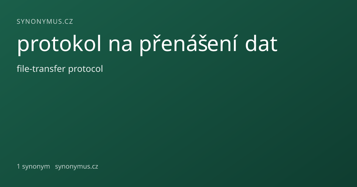 Náhled odkazu: protokol na přenášení dat