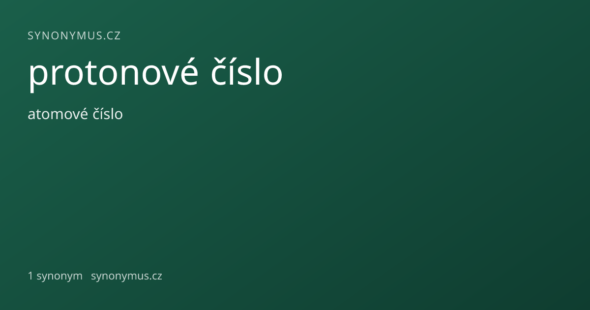 Náhled odkazu: protonové číslo