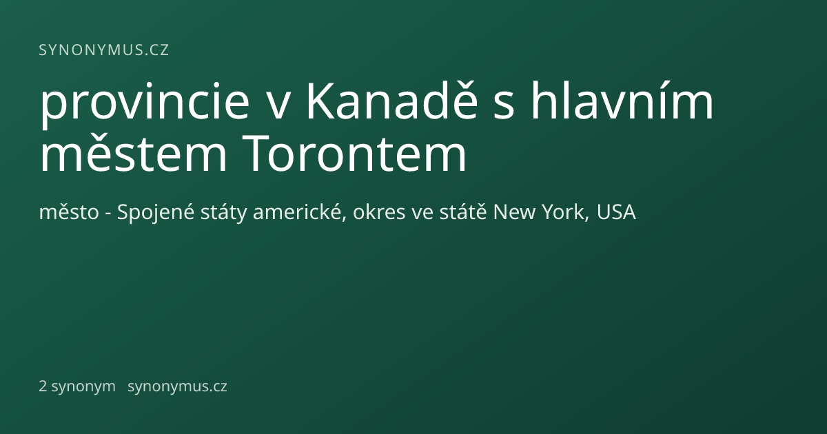 Náhled odkazu: provincie v Kanadě s hlavním městem Torontem