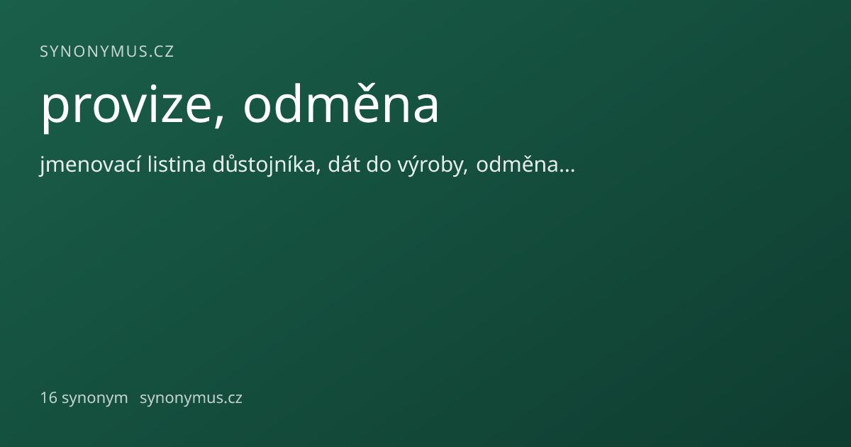 Náhled odkazu: provize, odměna