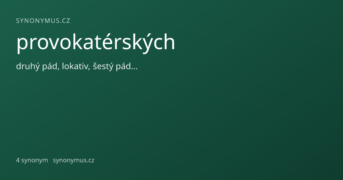 Náhled odkazu: provokatérských