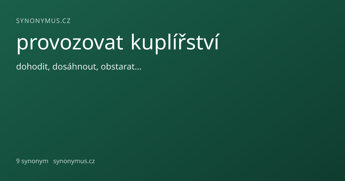 Náhled odkazu: provozovat kuplířství
